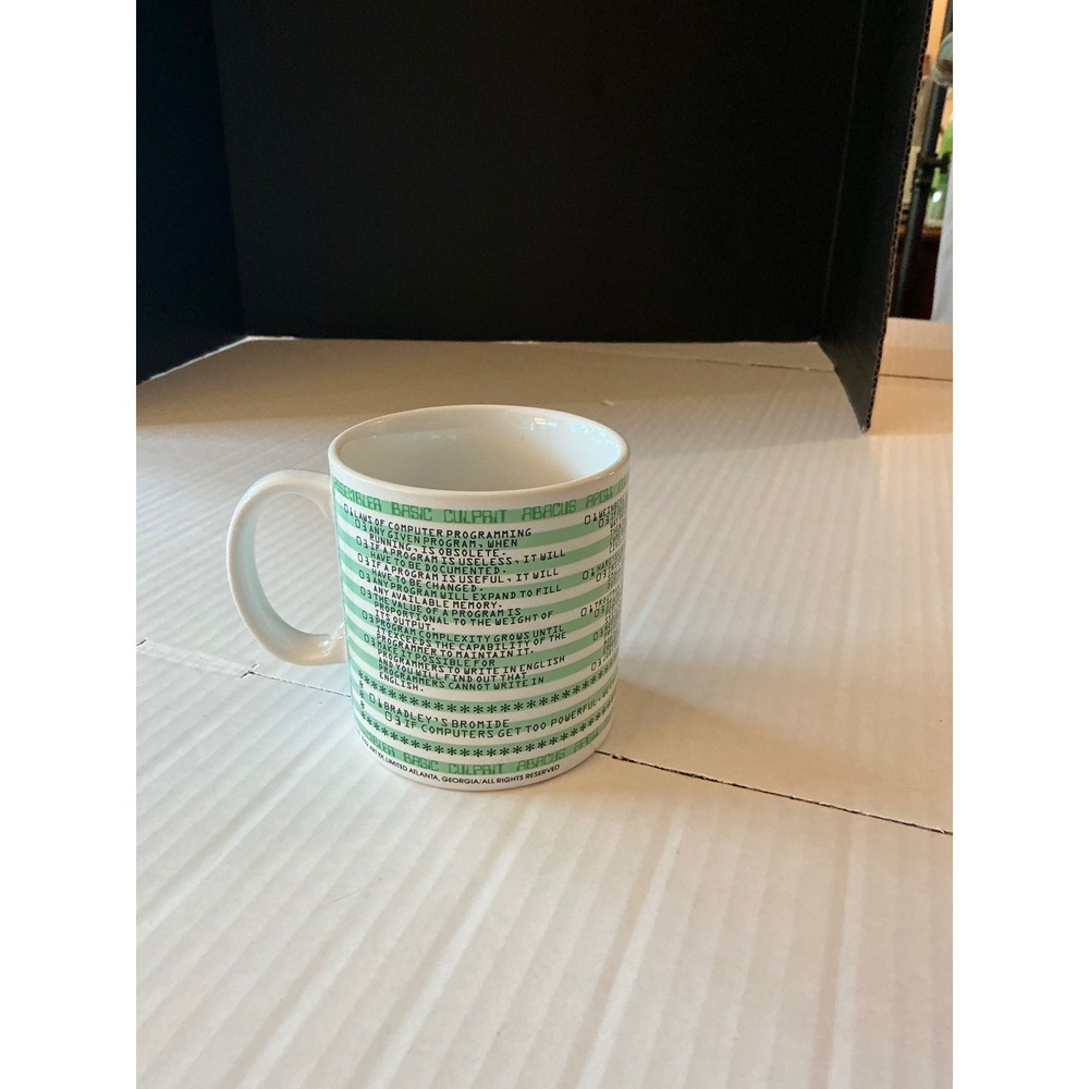 Vtg 1982 Kenneth Grooms Laws of Computer Programming Mug The Toscany Collection